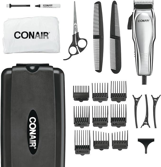 ConairMAN Hair Clippers for Men, 21-Piece Home Hair Cutting Kit