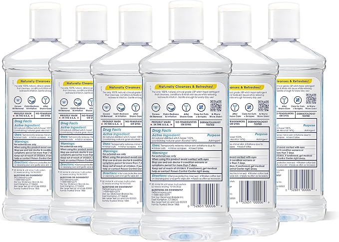 T.N. Dickinson's Witch Hazel Astringent for Face and Body, 100% Natural, 6 Count