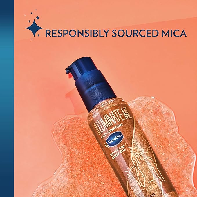Vaseline Illuminate Me Body Butter & Body Oil - Shimmering Body Bronzer, Hydrating Whipped Organic Shea Butter with 24-Hour Moisture for Melanin-Rich Skin, Radiant Body Glow Oil (2 Piece Set)
