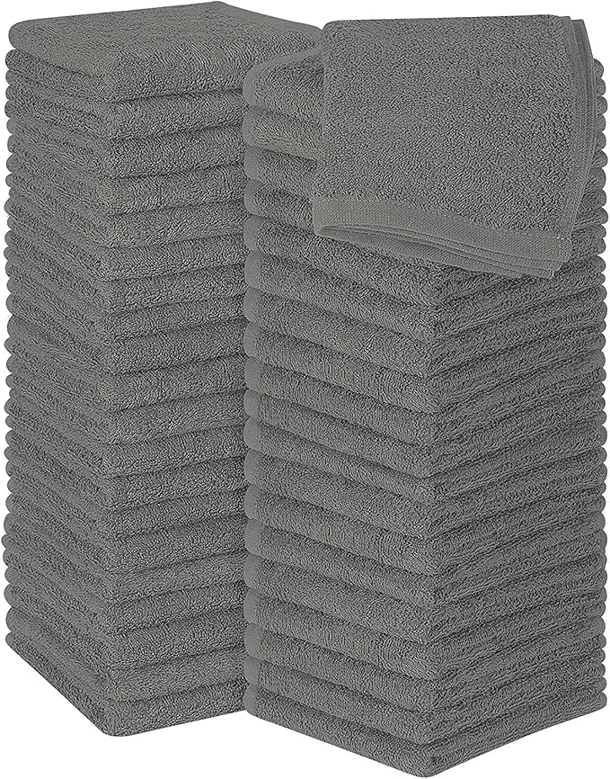 Simpli-Magic Towels, 12”x12” Washcloths, Gray 24 Count