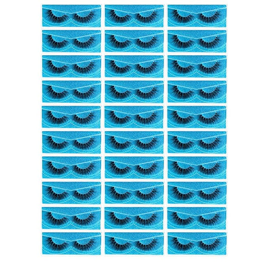 FARRED Wholesale Fluffy Dramatic Bulk Lashes 30 pairs Pack Individual Box 18mm Volume Faux Mink Eyelash Thick 8D Fake Lash Short Natural Look Eyelashes (F08-30 pairs)