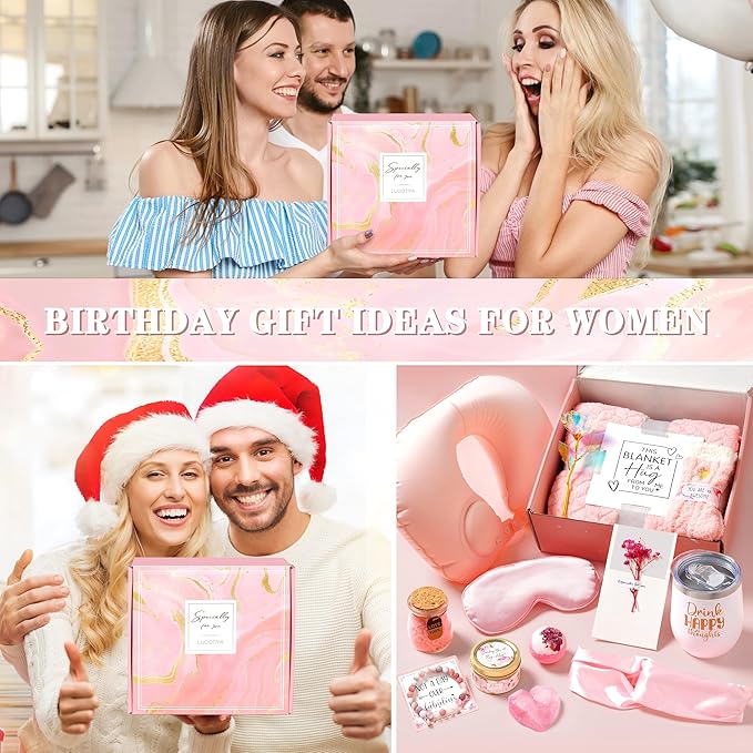 Birthday Gifts for Women Self Care Gifts Get Well Soon Gifts for Women,Relaxing Spa Gifts Basket w/Flannel Blanket Traveling Pillow Care Package christmas Birthday Gifts Idea for Mom Her Wife Friends