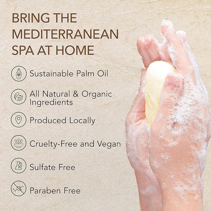 O NATURALS 100% Natural Bar Soap - Assorted 6 PCS Soap Gift Set - Organic Ingredients & Essential Oils - Spa Gifts for Women & Men, Body Wash Soap Bar & Face Soap for Acne - Triple Milled Soap Bars