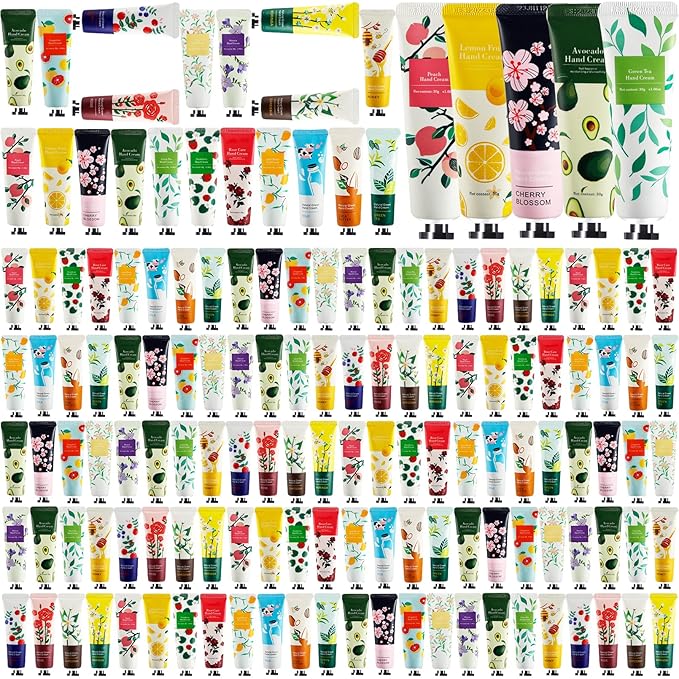 100 Pack Hand Cream for Women, Moisturizing Mini Hand Lotion, Bulk Hand Lotion Travel Size for Dry Cracked Hands, Natural Plant Fragrance Hand Care Cream For Mothers Day Gifts, 20 Styles