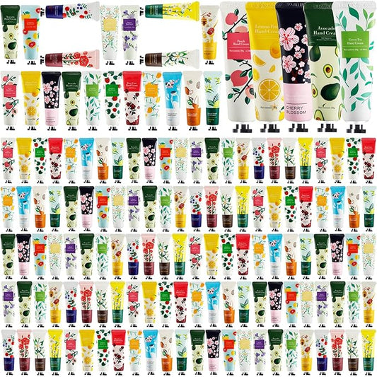 100 Pack Hand Cream for Women, Moisturizing Mini Hand Lotion, Bulk Hand Lotion Travel Size for Dry Cracked Hands, Natural Plant Fragrance Hand Care Cream For Mothers Day Gifts, 20 Styles