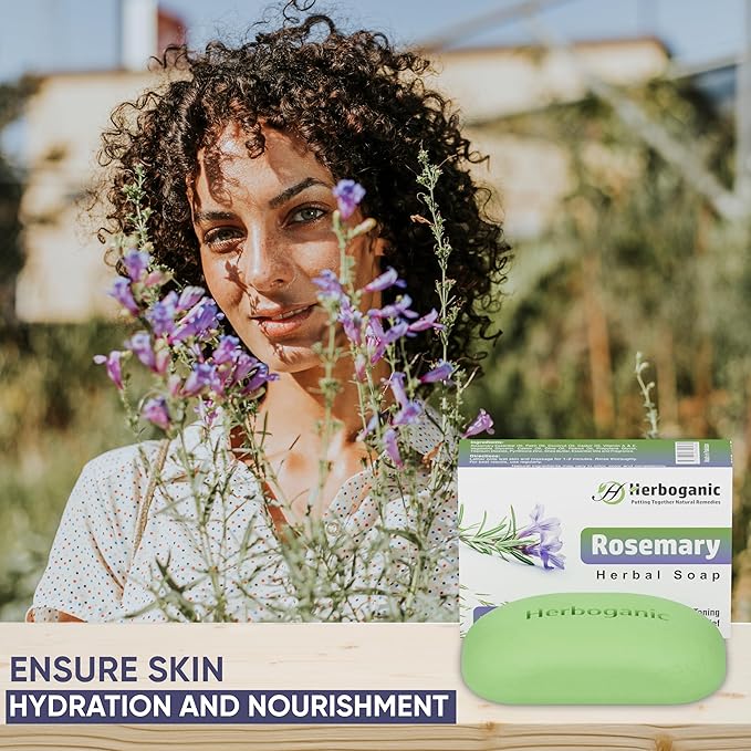 Rosemary Herbal Soap | Pack of 6 of 5oz soap Bar | Ideal for Men and Women, Soothing and Nourishing Soap for Moisturization