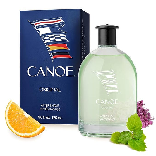 CANOE Aftershave Splash for Men by DANA (4 fl oz) Essence of an Adventurous Lifestyle, Classic Sport Scent