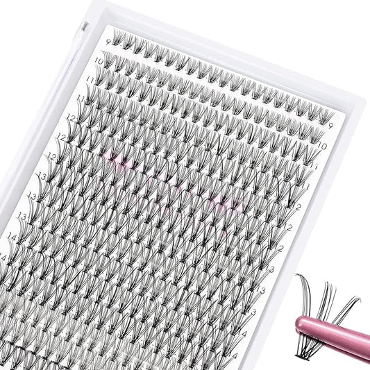 280 Pcs Individual Lashes 20D-D-0.10-9-16mix Cluster Lashes 20D C D Curl Wispy Lashes Bottom Lashes DIY Lashes At Home (20D-D-0.10-9-16mix)