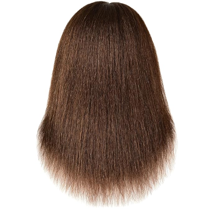 22 Inch 100% Real Human Hair Mannequin Head Manikin Cosmetology Doll Head with Stand for Braiding Styling Display Practice Training Coloring Bleaching Dyeing Curling Cutting Updos