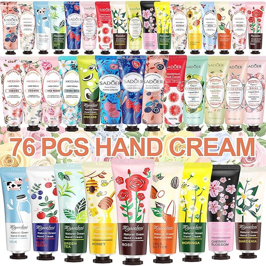 Hand Cream Gifts Set For Women, Easter Basket Stuffers, Bulk Hand Lotion for Dry Cracked Hand, Mini Travel Size Hand Cream, Party Favors Christmas Birthday Mothers Day Gift for Teacher Nurse Coworker