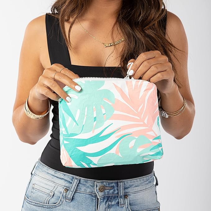 ALOHA Collection Small Pouch | Lightweight, Packable, and Splash-Proof Makeup Pouch | Easy to Clean
