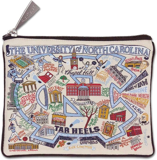 Catstudio Collegiate Zipper Pouch, University of North Carolina Travel Toiletry Bag, Ideal Gift for Alumni, Makeup Bag, Dog Treat Pouch, or Travel Purse