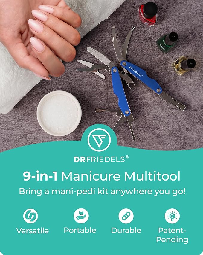 Manicure and Pedicure Kit - 9 in 1 Professional Manicure Set For Women & Men with Cuticle Trimmer, Cuticle Remover, Cuticle Pusher - Nail Techs & Nail Lovers’ Manicure Set Professional by DrFriedels
