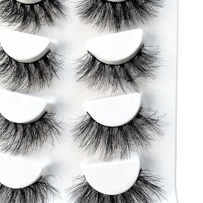 False Eyelashes Mink Lashes Fluffy Dramatic 20mm Long Faux Mink Eyelashes D Curl Wispy Fake Lashes Pack Look Like Extension