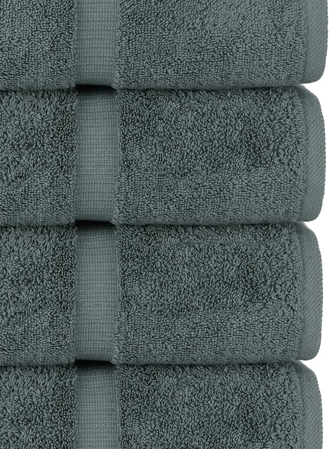 Chakir Turkish Linens Premium Cotton Absorbent Turkish Towels (Bath Towel - Set of 4, Dark Gray)