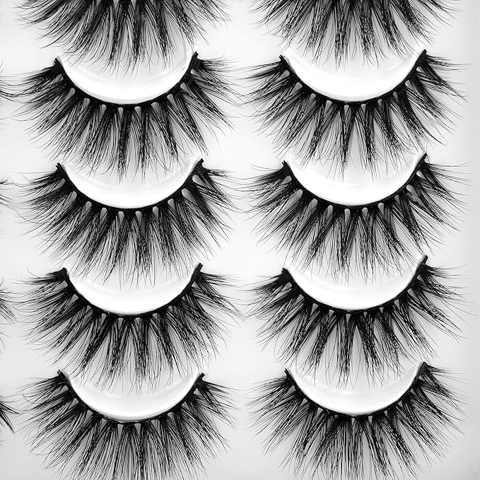 Lanflower Fake Eyelashes Natural Look Dramatic 3D Lashes Pack Faux Mink 20 Pairs 4 Styles