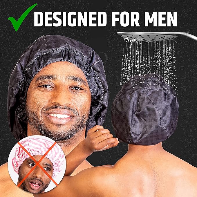 Black Shower Cap for Men