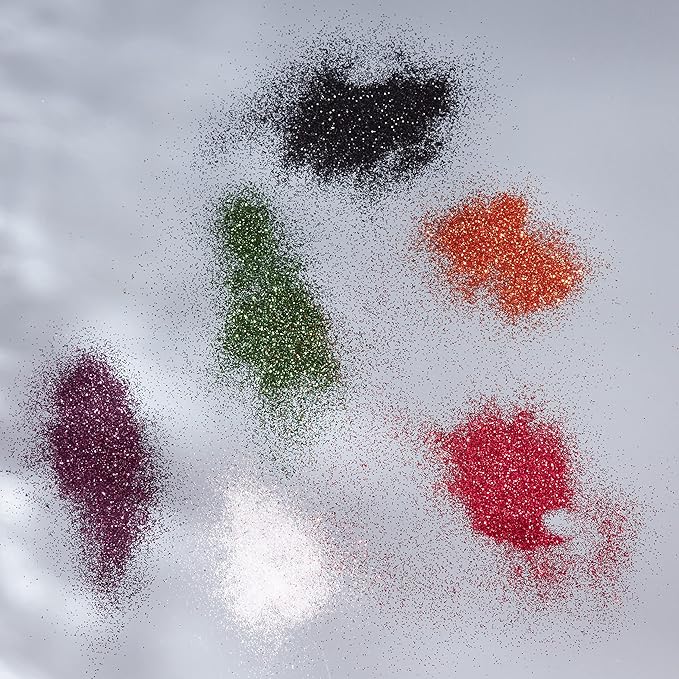 Halloween Glitter Shakers by Moon Terror - Set of 6 - SFX Make up, Festival Glitter for Face Body Hair, Special Effects Make up - 0.17g