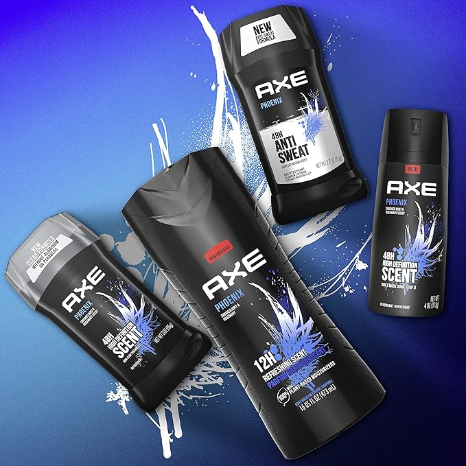 Axe Body Spray Deodorant For Long Lasting Odor Protection, Phoenix Deodorant For Men Formulated Without Aluminum, 4 Oz (Pack of 4)