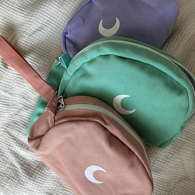 Brando Moon Smell Proof Makeup Bag with Moon - Carbon Neutralizing Fabric - Air Tight Zippers (Green)