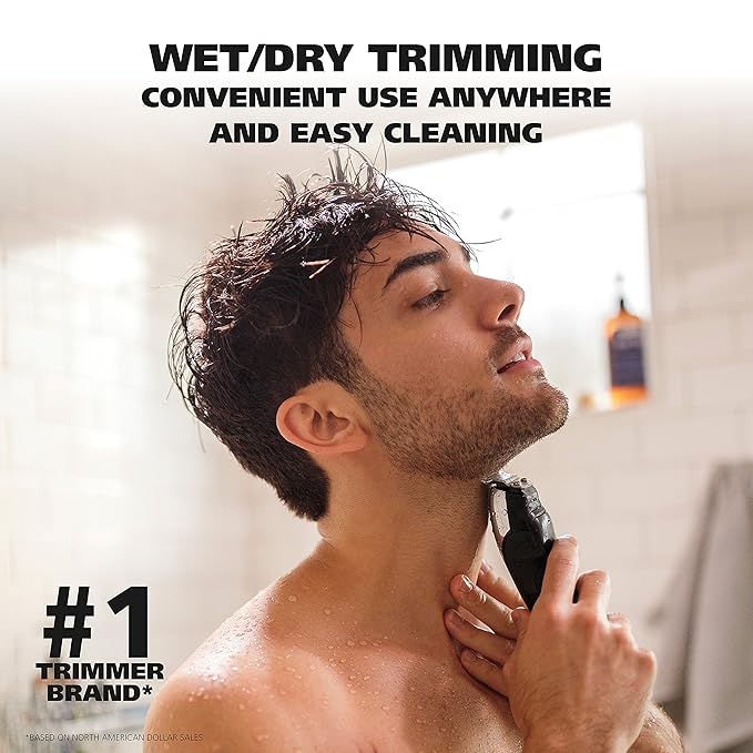 Wahl Aqua Blade® Rechargeable Wet/Dry Lithium-Ion Deluxe Beard Trimmer for Men - Interchangeable Heads for Detailing, Hair, Mustache and Body Grooming - Model 9899-100